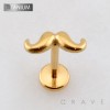 3D MOUSTACHE THREADLESS PUSH IN ASTM F136 IMPLANT GRADE TITANIUM LABRET SET